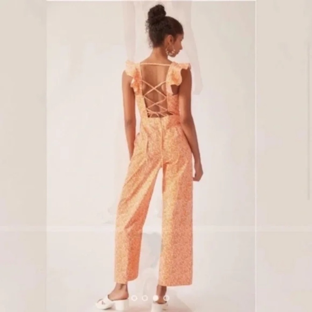 Anthropologie Hutch Jumpsuit Matchsticks  Ruffle Jumpsuit Medium Petite - Picture 3 of 9
